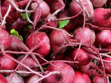 Big bunch of fresh red beets
