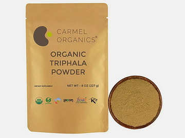 Carmel Organics Triphala bag and powder