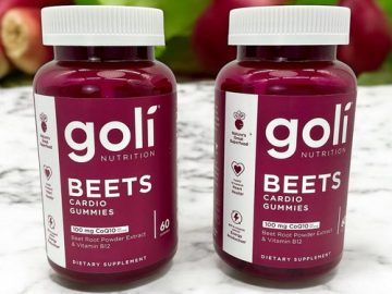 Goli Nutritional Beets Cardio Gummies bottles on a table