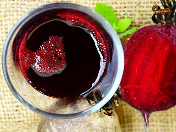 top view of beets juiced